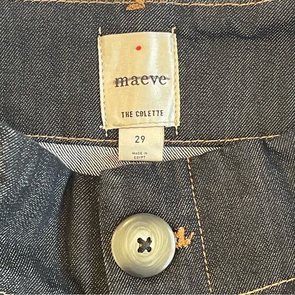 Maeve By Anthropologie The Colette Cropped Wide-Leg Jeans Size 29 Dark Denim - Picture 5 of 12